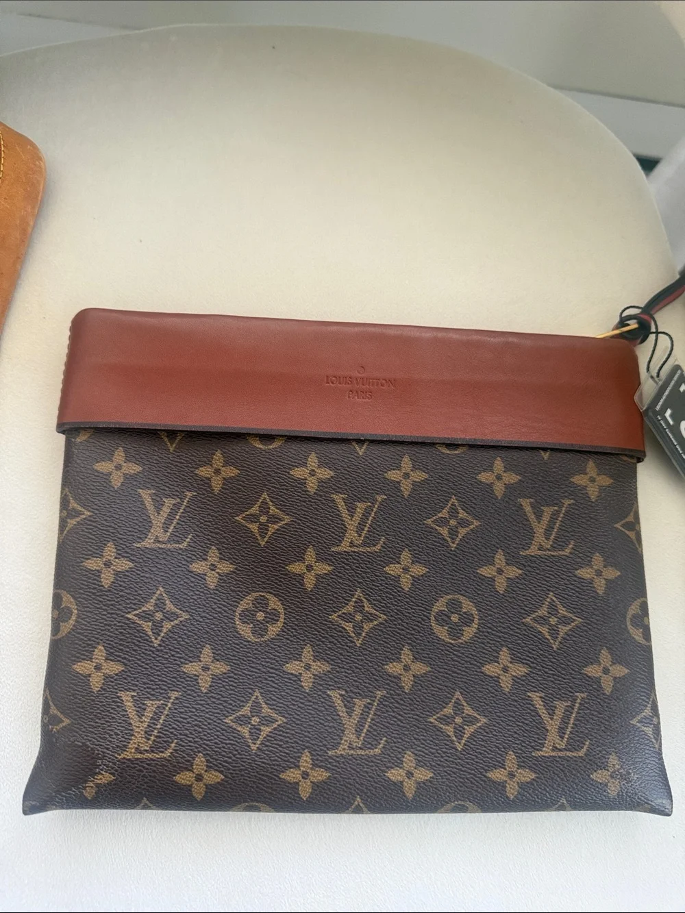 Louis Vuitton Monogram Canvas Toiletry Pouch in Brown & Tan Leather